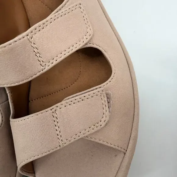 Clarks Collection Reedly Juno Wedge Nubuck Sandals Soft Cushion Womens US 12W - Picture 7 of 12